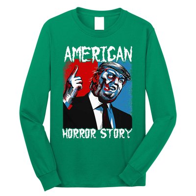 Trump President Usa Flag Halloween Horror Story Costumes Long Sleeve Shirt