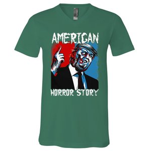 Trump President Usa Flag Halloween Horror Story Costumes V-Neck T-Shirt