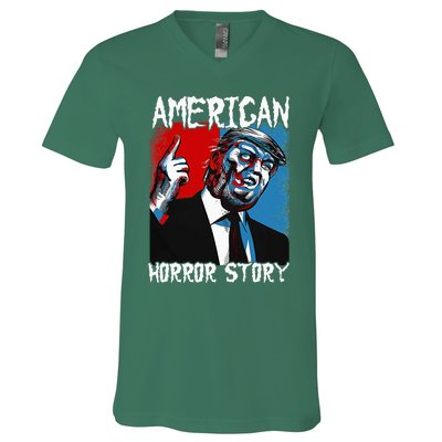 Trump President Usa Flag Halloween Horror Story Costumes V-Neck T-Shirt