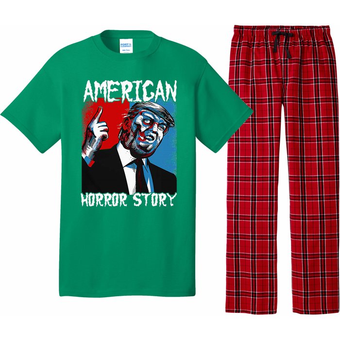 Trump President Usa Flag Halloween Horror Story Costumes Pajama Set