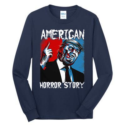 Trump President Usa Flag Halloween Horror Story Costumes Tall Long Sleeve T-Shirt