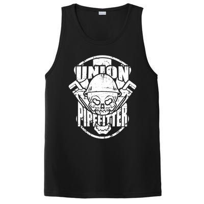 Tough Proud Union Pipefitter Workers Funny Gift PosiCharge Competitor Tank