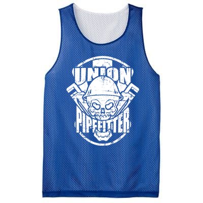 Tough Proud Union Pipefitter Workers Funny Gift Mesh Reversible Basketball Jersey Tank