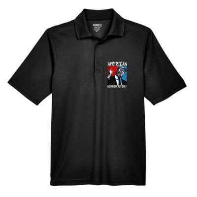 Trump President Usa Flag Halloween Horror Story Men's Origin Performance Piqué Polo