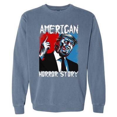 Trump President Usa Flag Halloween Horror Story Garment-Dyed Sweatshirt