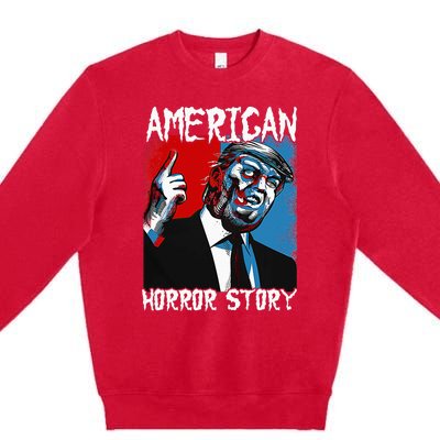 Trump President Usa Flag Halloween Horror Story Premium Crewneck Sweatshirt