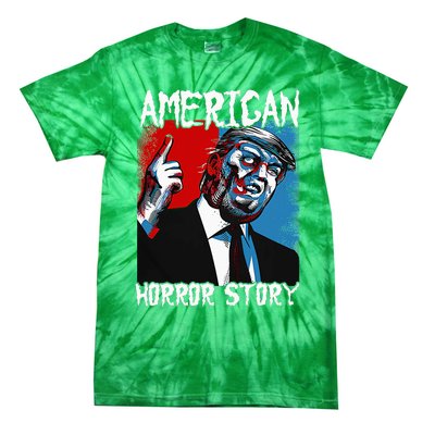 Trump President Usa Flag Halloween Horror Story Tie-Dye T-Shirt