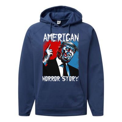 Trump President Usa Flag Halloween Horror Story Performance Fleece Hoodie