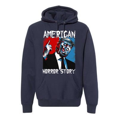 Trump President Usa Flag Halloween Horror Story Premium Hoodie