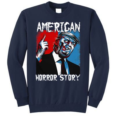 Trump President Usa Flag Halloween Horror Story Tall Sweatshirt