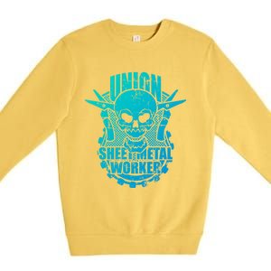 Tough Proud Union Sheet Metal Workers Gift Premium Crewneck Sweatshirt