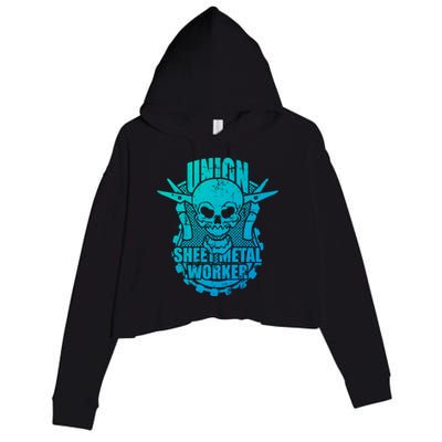 Tough Proud Union Sheet Metal Workers Gift Crop Fleece Hoodie