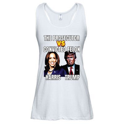 The Prosecutor Versus The Convicted Felon Harris Vs Trump Ladies Essential Flowy Tank