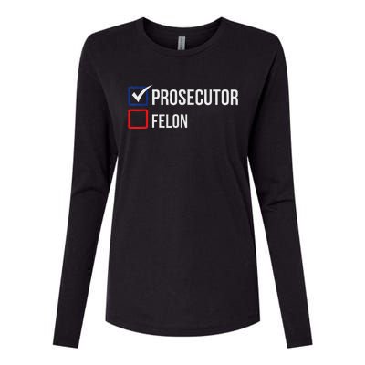 The Prosecutor Vs Convicted Felon Funny Ballot Paper Voting Womens Cotton Relaxed Long Sleeve T-Shirt