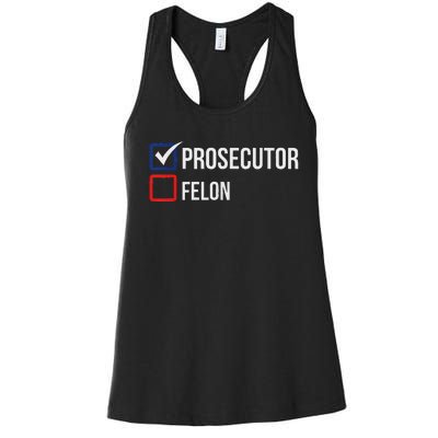 The Prosecutor Vs Convicted Felon Funny Ballot Paper Voting Women's Racerback Tank