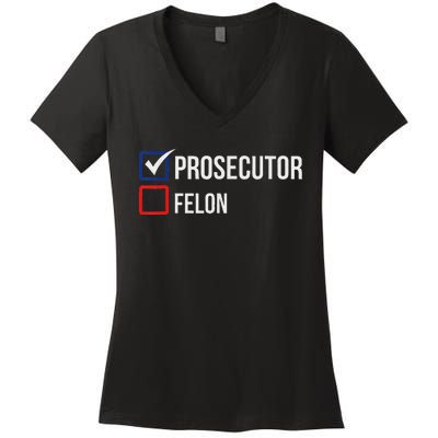 The Prosecutor Vs Convicted Felon Funny Ballot Paper Voting Women's V-Neck T-Shirt