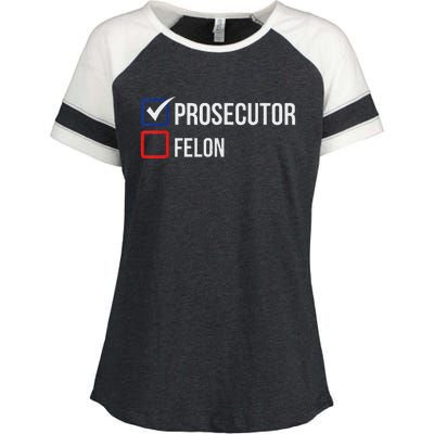 The Prosecutor Vs Convicted Felon Funny Ballot Paper Voting Enza Ladies Jersey Colorblock Tee