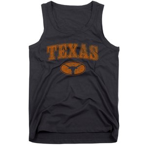 Texas Pride Varsity Town Blank Space Distressed Design Tank Top