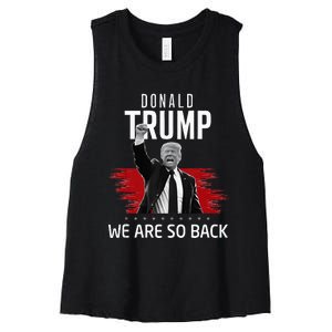 Trump President Victory We Are So Back Women's Racerback Cropped Tank