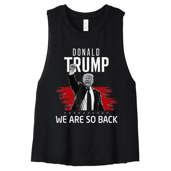 Trump President Victory We Are So Back Women's Racerback Cropped Tank