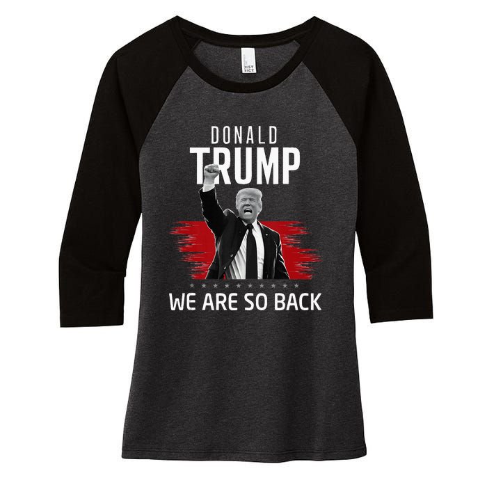 Trump President Victory We Are So Back Women's Tri-Blend 3/4-Sleeve Raglan Shirt