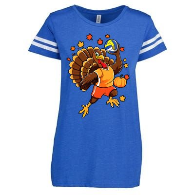 Turkey Playing Volleyball Thanksgiving Volleyball Player Enza Ladies Jersey Football T-Shirt