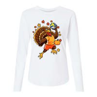 Turkey Playing Volleyball Thanksgiving Volleyball Player Womens Cotton Relaxed Long Sleeve T-Shirt