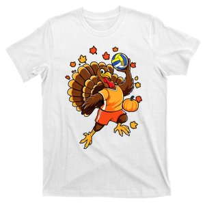 Turkey Playing Volleyball Thanksgiving Volleyball Player T-Shirt