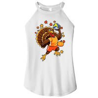 Turkey Playing Volleyball Thanksgiving Volleyball Player Women's Perfect Tri Rocker Tank