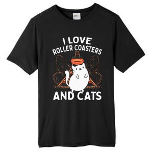 Theme Park Vacation I Love Roller Coasters And Cats Tall Fusion ChromaSoft Performance T-Shirt