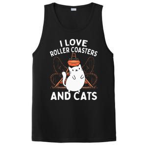 Theme Park Vacation I Love Roller Coasters And Cats PosiCharge Competitor Tank