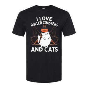 Theme Park Vacation I Love Roller Coasters And Cats Softstyle CVC T-Shirt