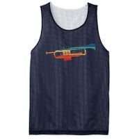 Trumpet Player Vintage Marching Band Retro Sunset Design Mesh Reversible Basketball Jersey Tank