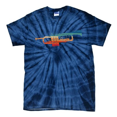 Trumpet Player Vintage Marching Band Retro Sunset Design Tie-Dye T-Shirt