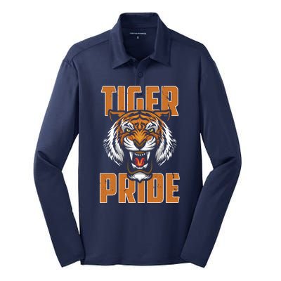 Tiger Pride Vintage Silk Touch Performance Long Sleeve Polo