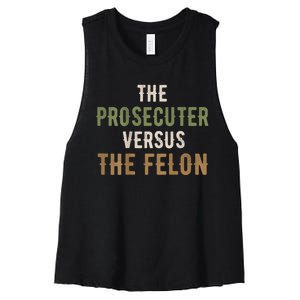 The Prosecutor Versus The Felon Presidential Race Parody Women's Racerback Cropped Tank