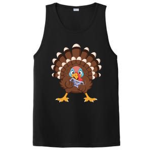 Turkey Playing Video Game Thanksgiving Gaming Gamer Cool Gift PosiCharge Competitor Tank