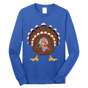 Turkey Playing Video Game Thanksgiving Gaming Gamer Cool Gift Long Sleeve Shirt