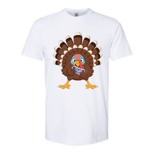 Turkey Playing Video Game Thanksgiving Gaming Gamer Cool Gift Softstyle CVC T-Shirt