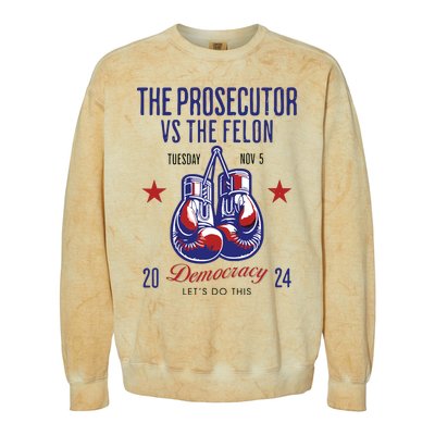 The Prosecutor Vs The Felon Democracy Kamalaharris Trump Colorblast Crewneck Sweatshirt