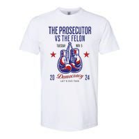 The Prosecutor Vs The Felon Democracy Kamalaharris Trump Softstyle CVC T-Shirt