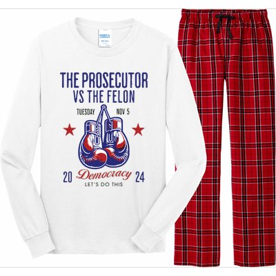 The Prosecutor Vs The Felon Democracy Kamalaharris Trump Long Sleeve Pajama Set