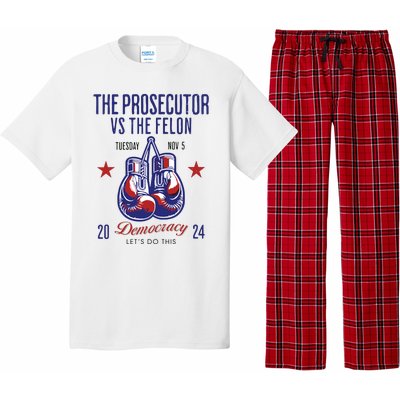 The Prosecutor Vs The Felon Democracy Kamalaharris Trump Pajama Set