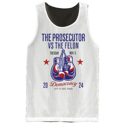 The Prosecutor Vs The Felon Democracy Kamalaharris Trump Mesh Reversible Basketball Jersey Tank