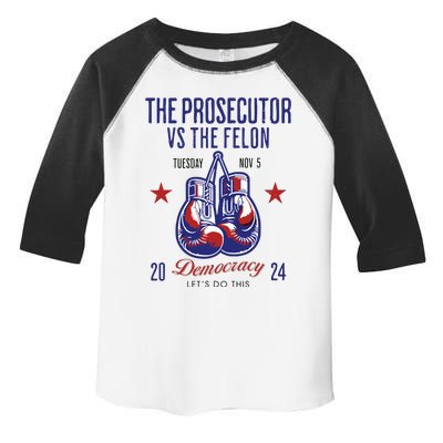 The Prosecutor Vs The Felon Democracy Kamalaharris Trump Toddler Fine Jersey T-Shirt