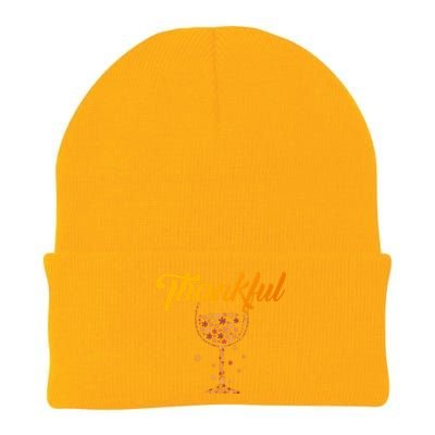 Thankful Pumpkin Wine, Thankful Grateful Blessed Autumn Fall 2022 Knit Cap Winter Beanie