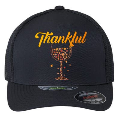 Thankful Pumpkin Wine, Thankful Grateful Blessed Autumn Fall 2022 Flexfit Unipanel Trucker Cap