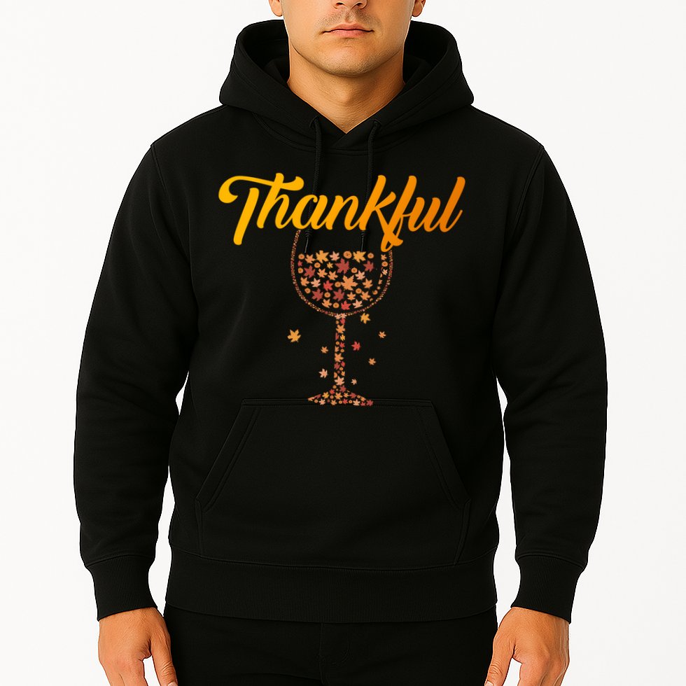 Thankful Pumpkin Wine, Thankful Grateful Blessed Autumn Fall 2022 Hoodie