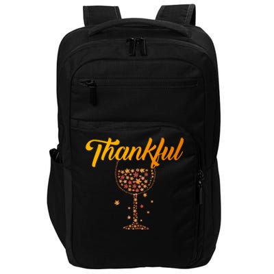 Thankful Pumpkin Wine, Thankful Grateful Blessed Autumn Fall 2022 Impact Tech Backpack