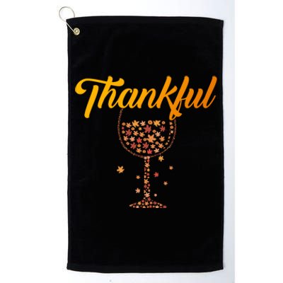 Thankful Pumpkin Wine, Thankful Grateful Blessed Autumn Fall 2022 Platinum Collection Golf Towel